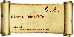 Olariu Adrián névjegykártya